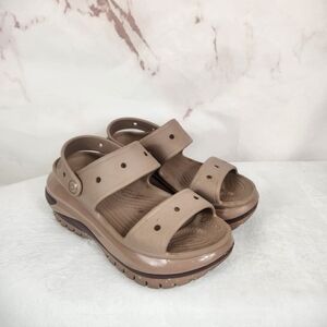 VGUC Crocs Classic Mega Crush Sandals in Latte